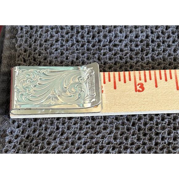 Montana Silversmiths Floral Tulip Silver Money Clip Western Cowboy Preloved - Picture 11 of 11